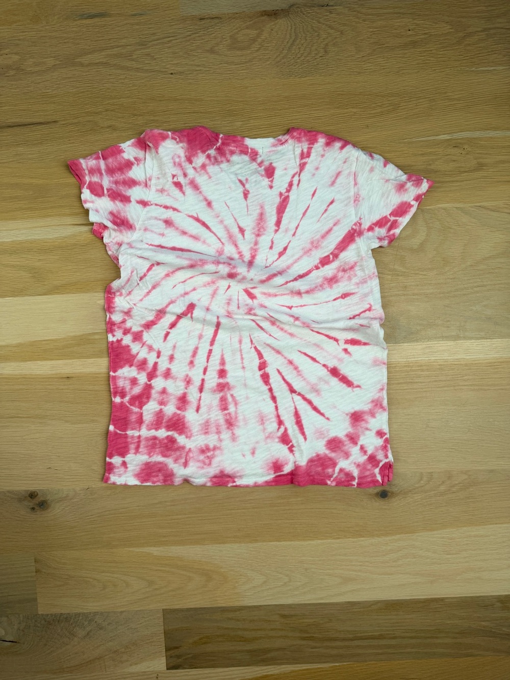 ATM Anthony Thomas Melillo Pink/White Tie Dye Schoolboy Crewneck Tee, Size S